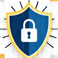 Shield with a lock icon, surrounded by CCTV cameras and sensor dots, representing comprehensive smart home security